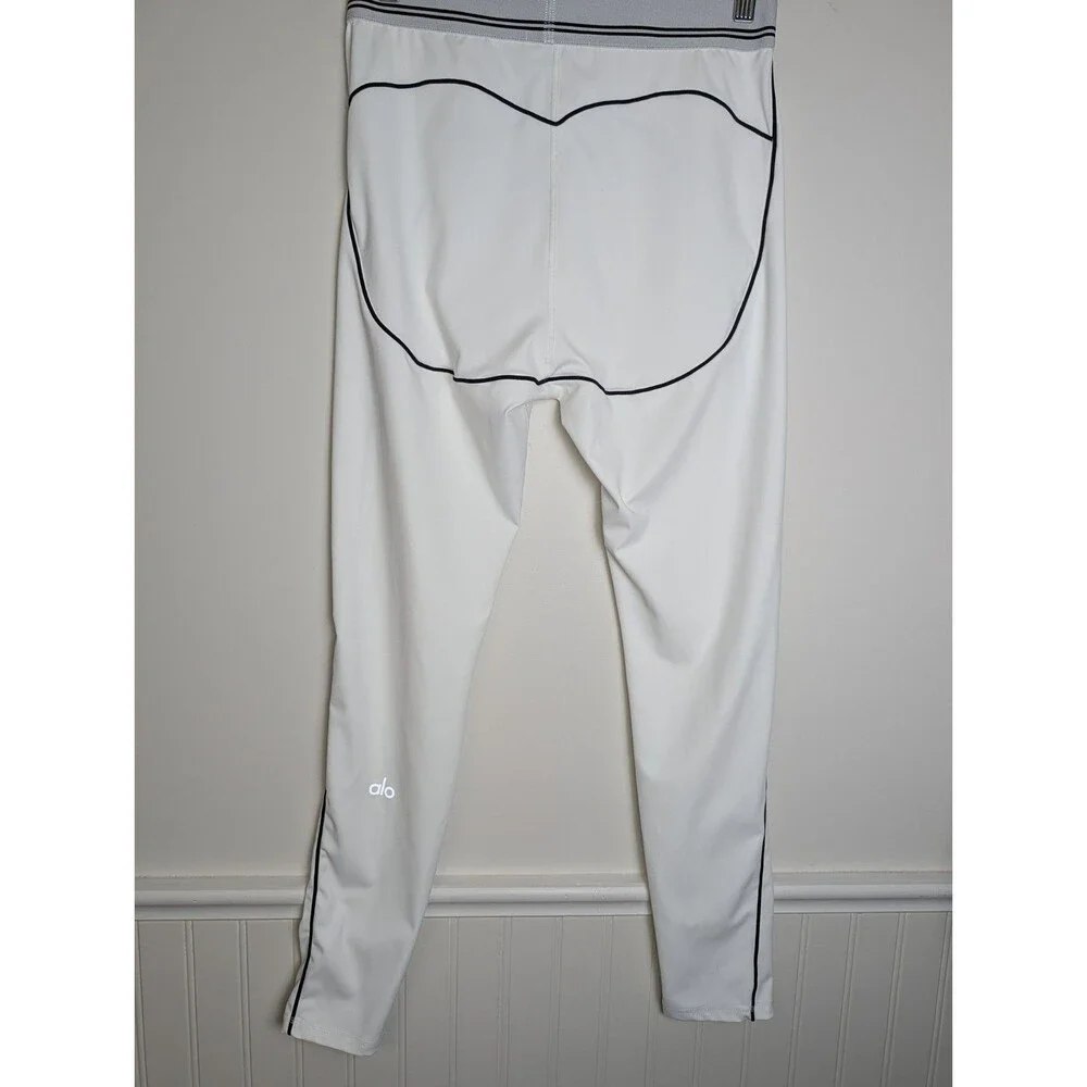 Alo Yoga Airbrush High-Waist Heart Throb Ankle Leggings XL White/Black